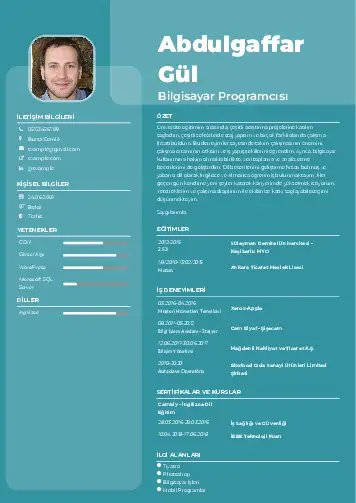 Bilgisayar Programcısı CV Örnekleri cv indir